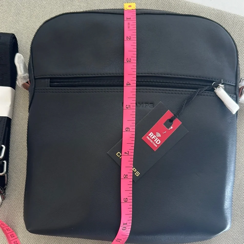 NWT Champs Onyx Leather Crossbody Bag with RFID Protection - Picture 9 of 10